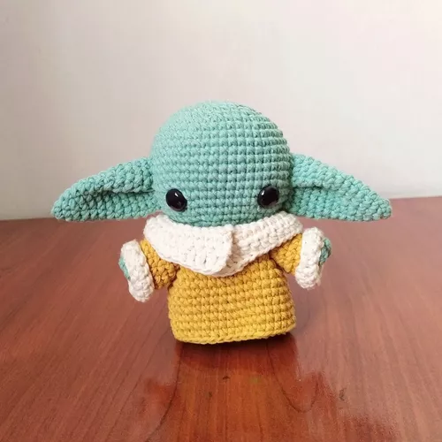 Peluche Baby Yoda, Grogu 14cm, tejido crochet amigurumi