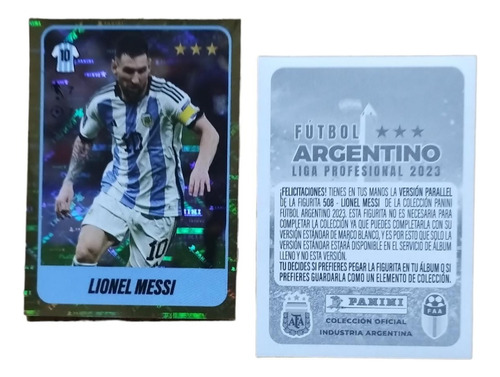 Figurita Futbol Argentino 2023 Panini  |  Messi Parallel