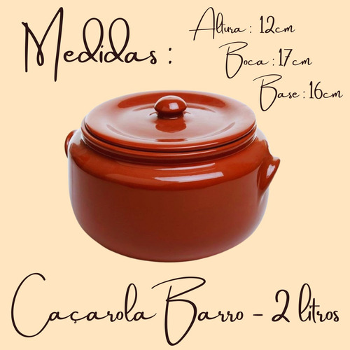 Caçarola 2l Para Sua Feijoada Mineira E Self Service 2 Peças