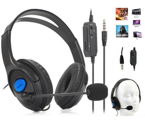 Fone De Ouvido Gamer Microfone Headset Para Celular Pc Ps4