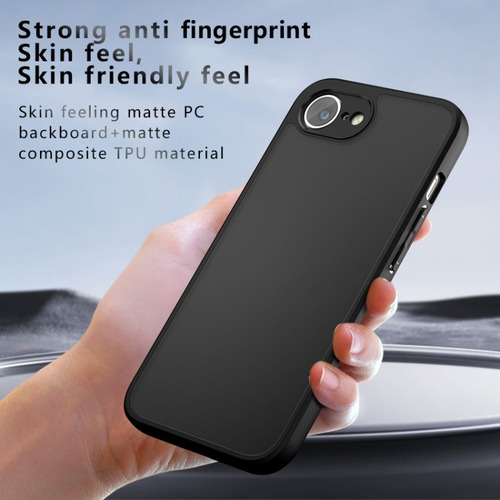 Capa Preta Fosca À Prova De Choque E Durável Para iPhone 16e