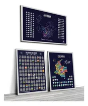 Comprar Mapamundi Para Raspar + Colombia + Antioquia Mapa Viajero