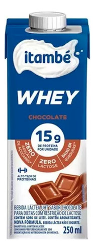 Bebida Láctea Uht Itambé Whey Prote 15g Chocolate 250ml