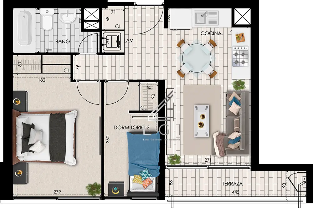 Imagen 1 de 20 de Venta Depto. 2 Dorm. 1 Baño Vista Al Mar Despejada.
