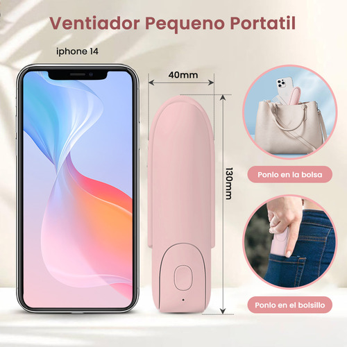 Mini Ventilador De Mano Usb Portatil Recargable Y Linterna