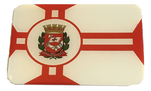 Adesivo Resinado Da Bandeira Da Cidade De São Paulo 5x3 Cm