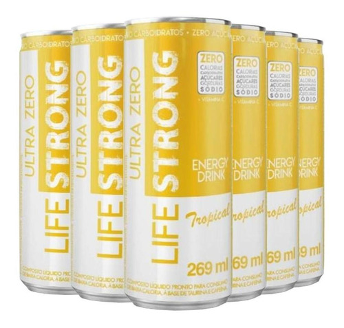 Energético Life Strong Energy Drink 6 Unidades Tropical