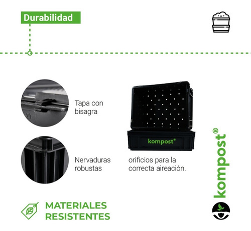 Compostera Urbana Balcón Lombrices Compost 40 L + Envío