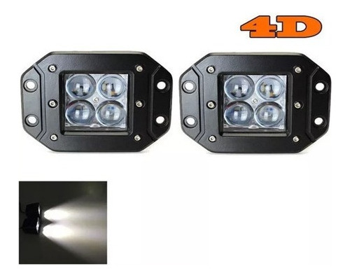 Par Faros Led Dually 16w Empotrable 4d Universal Jeep Rzr