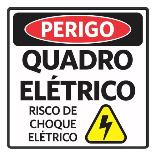 Placa Sinalização Aviso Quadro Eletrico Alta Tensão Perigo