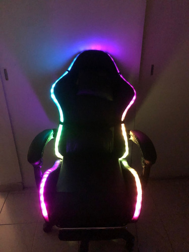 Imagen 9 de 9 de Silla Gamer Reclinable Giratoria Ergonómica Rgb Descansapies