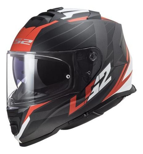 Ls2 Storm Nerve: Casco Deportivo Negro/rojo/blanco Mate Ece