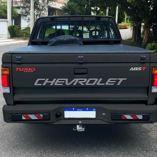 Kit Faixa D20 Conquest 1996 Cab. Simples + Adesivo Chevrolet Cor Cinza
