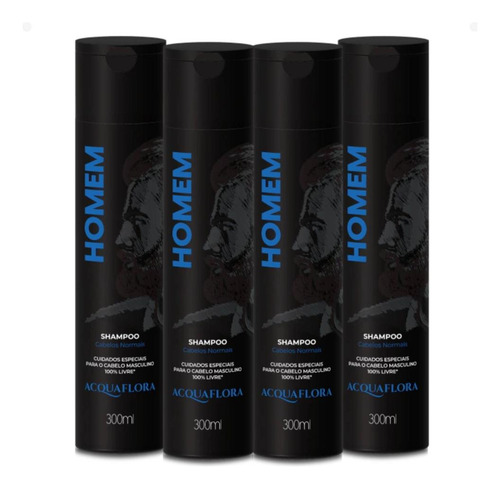 Kit Shampoo Acquaflora Homem Cabelos Normais Com 4 300ml