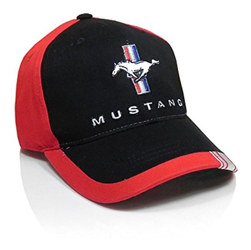 Gorra De Béisbol Diseño ''ford Mustang'' Roja Y Negra