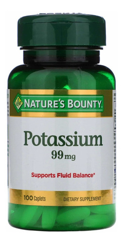 Potasio 99 mg Nature's Bounty Potasio C/100 cápsulas importadas