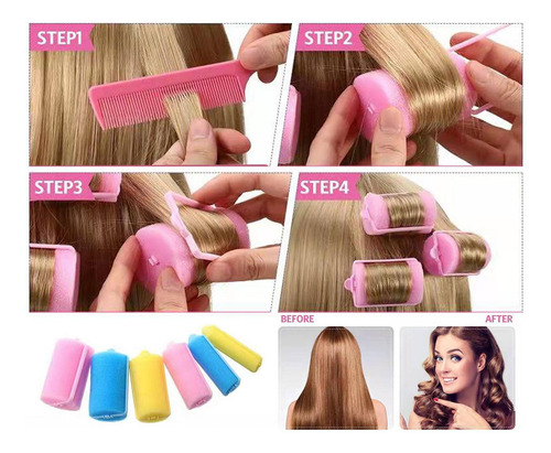 2 X 6 Uds Rodillos Para El Cabello Pinzas Para Rizar El