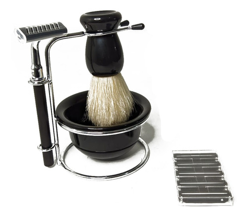  Barbería Elegante De Afeitar Brocha Y 5 Repuestos Set