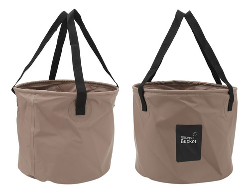 Sand Color Portable Camping Bucket 20l Pvc Folding Water