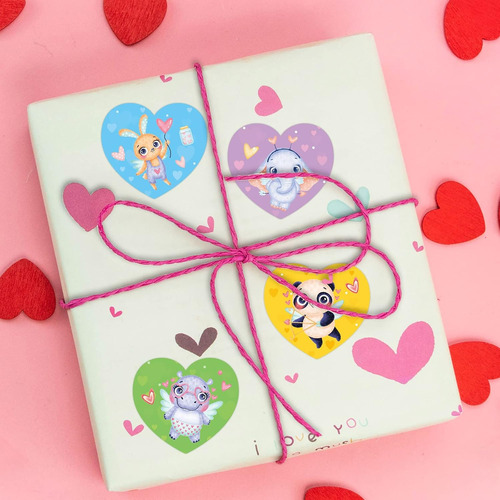 500 Pegatinas De San Valentín Para Niños, Feliz Día De San V