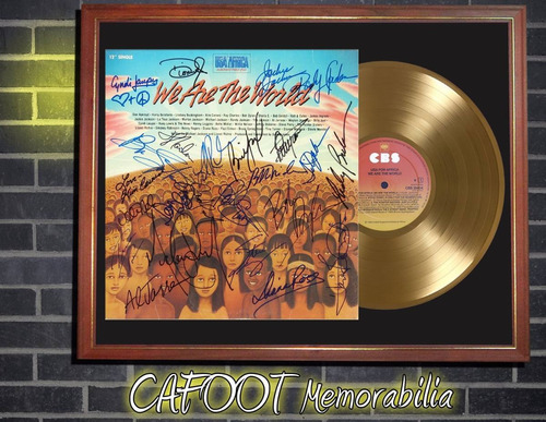 Usa For Africa - We Are The World Tapa Lp Firmada Disco Oro