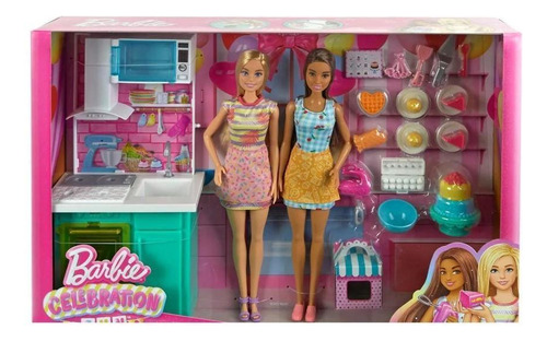 Cocina Barbie Con Accesorios - Mattel Hjy94 - 2 Muñecas