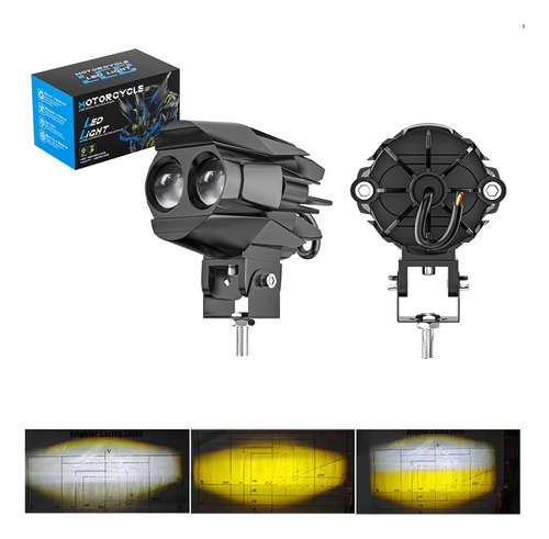 Faros De Auxiliares Doble Color 100w Led Para Auto Moto 2pcs