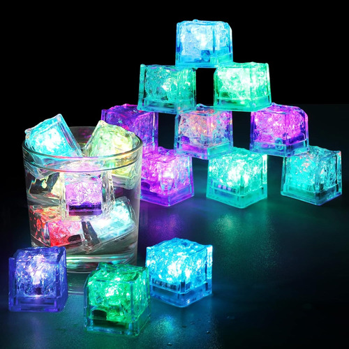 48cubos De Hielo Con Led Impermeable Con Parpadeo Multicolor