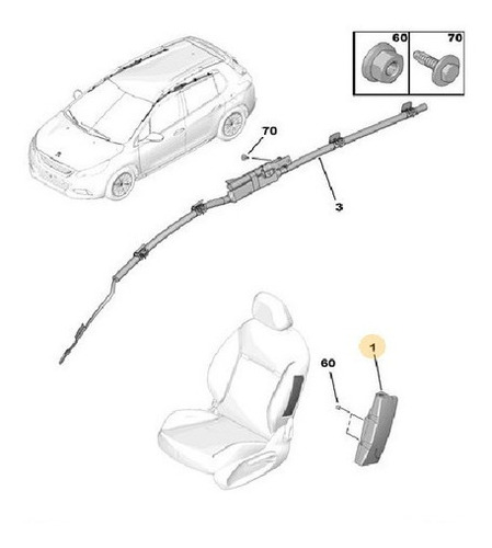 Airbag Torax Asiento Pasajero Peugeot 208