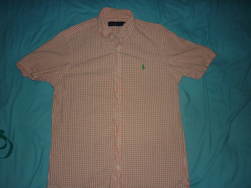 E Camisa Polo Ralph Lauren Talle S Cuadrille Naranja Art 487