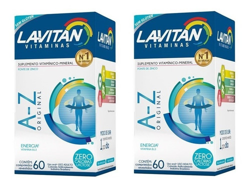 Lavitan Suplemento Vitaminico A-z Original 60 Caps Kit Com 2