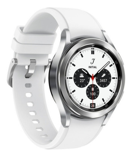 Imagen 2 de 5 de Samsung Galaxy Watch4 Classic (bluetooth) 1.2 Caja 42mm De Acero Inoxidable Silver Malla Silver De Fluoroelastómero Y Bisel Black De Acero Inoxidable Sm-r880