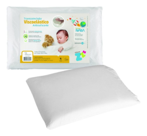 Travesseiro Infantil Antissufocante 40x30cm - Fibrasca
