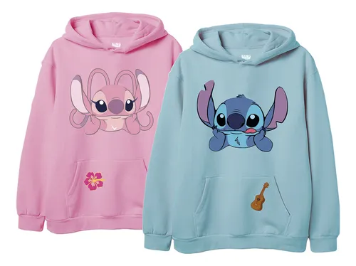 Sudadera Parejas Lilo Stitch Rosa Angel Novios Enamorados en venta