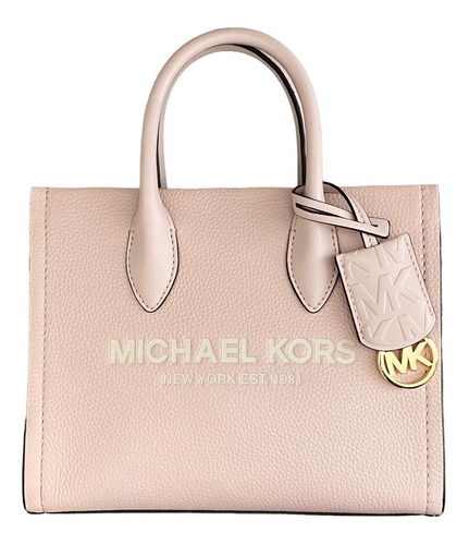 Bolsa Michael Kors Original Mirella Logo Crossbody Rosa Bebé Acabado De Los Herrajes Dorado Color Rosa Claro Color De La Correa De Hombro Rosa Claro Diseño De La Tela Liso