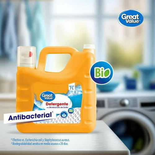 Detergente Líquido Antibacterial Con Bicarbonato G V Bio 7 L