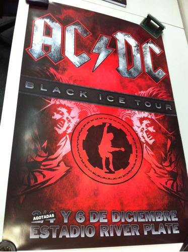 Ac/dc Poster Black Ice Tour River Plate Original