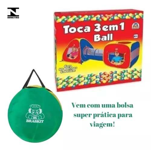 Toca Barraca Infantil 3 Em 1 C/ 80 Bolinhas 4607 - Braskit