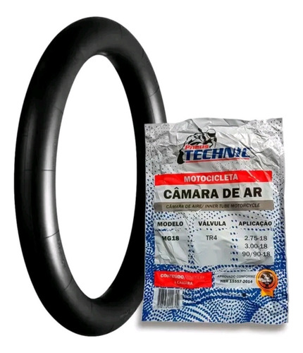 Câmara De Ar Titan Fan Start Ybr Factor 125-150-160 Aro 18'' Tipo Da Válvula Schrader