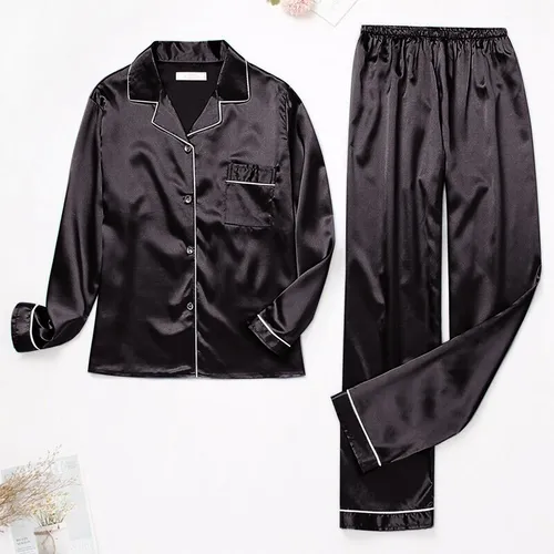 Conjunto De Pijama De Satén De Seda Para Mujer, Ropa De Dorm