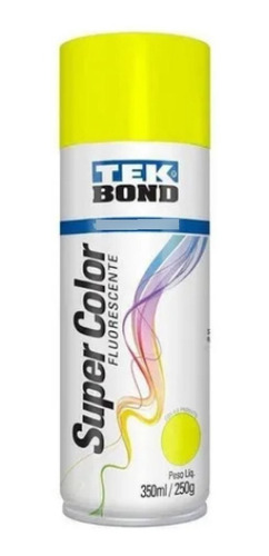 Tinta Spray Tek Bond Amarelo Florecente Neon Uso Geral 350ml