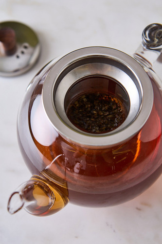 Tetera De Vidrio Isabelle C/infusor Tapa Acero Inox. 1.1 L