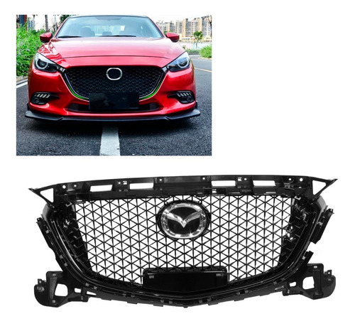 Parrilla Frontal Negro Filo Cromo Mazda 3 Axela 2017 2018