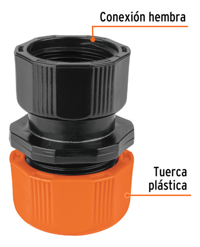 Conector 1/2' Hembra Abs Con Tuerca Ajuste Manual 102989