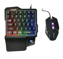 Comprar Kit Teclado Una Mano Mouse Gamer Celular Yelandar N3000 Rgb Mouse Negro Teclado Negro D-6 P-2