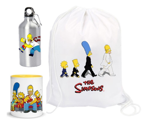 Simpsons Homero Tula Deportiva Y Termo Botilito + Mug