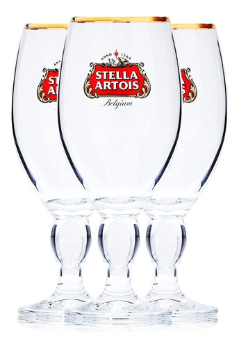 Stella Artois 3pack Original Large Glass Glass Chalices 