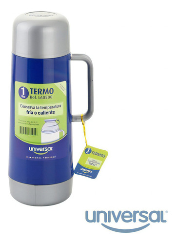 Termo Colores 1 Litro (universal) Color Azul, Rojo, Gris, Verde