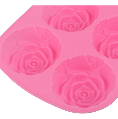 Pudin De Silicona Con Forma De Rosa, 6 Cavidades, Molde Para