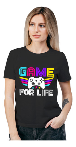 Polera Mujer Game For Life Gamer Algodón Orgánico Wiwi